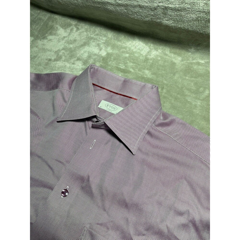Eton Classic Button Up Dress Shirt Men's Size 42/16.5 Maroon Long Sleeve